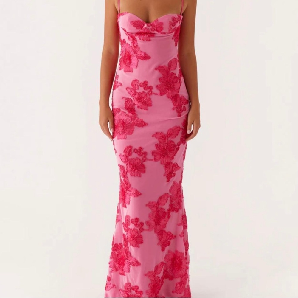 Peppermayo Pink and Red Floral Maxi Dress